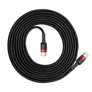   Baseus Cafule USB Type-C, 60W gyorstöltő adatkábel, 2m, fekete/piros