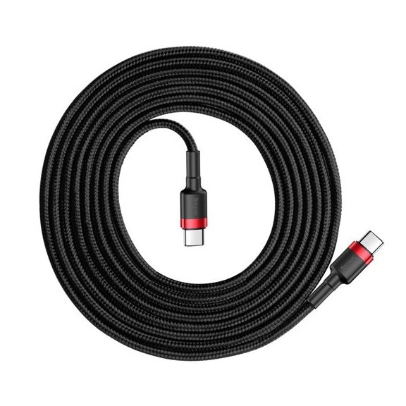 Baseus Cafule USB Type-C, 60W gyorstöltő adatkábel, 2m, fekete/piros