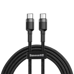   Baseus Cafule USB Type-C adatkábel, 60W gyorstöltés, 2.0m, fekete/szürke