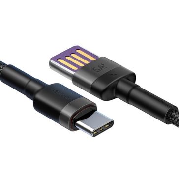   Baseus Cafule HW USB Type-A – USB Type-C, 40W gyorstöltő adatkábel, 1m, fekete/szürke