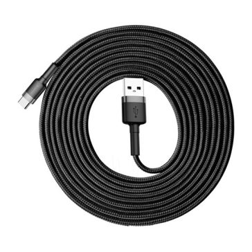  Baseus Cafule USB Type-A – USB Type-C, 10W töltőkábel, 3m, fekete/szürke