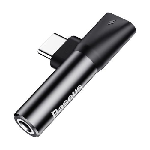 Baseus L41 USB Type-C – USB Type-C/3,5 mm jack audió és táp adapter, fekete