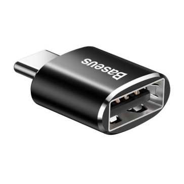   Baseus Mini USB Type-A – USB Type-C átalakító adapter, fekete