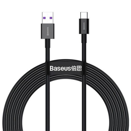 Baseus Superior USB Type-A – USB Type-C, 66W gyorstöltős adatkábel, 2 m, fekete
