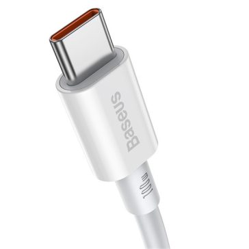   Baseus Superior USB Type-C, 100W gyorstöltő adatkábel, 1m, fehér
