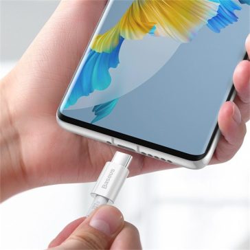   Baseus Superior USB Type-C, 100W gyorstöltő adatkábel, 1m, fehér