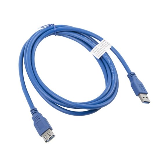 Lanberg USB-A hosszabbító kábel, USB 3.0, Apa/Anya csatlakozó, 5 Gbit/s, 1.8 m, kék - CA-US3E-10CC-0018-B