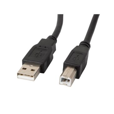 Lanberg USB-A (M)->USB-B (M) 2.0 kábel, 1 m, fekete