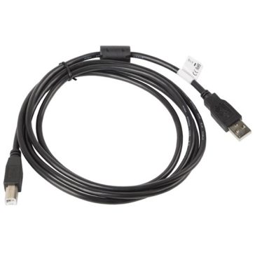   Lanberg USB-A (M)->USB-B (M) 2.0 kábel, 1,8 m, fekete, ferrit