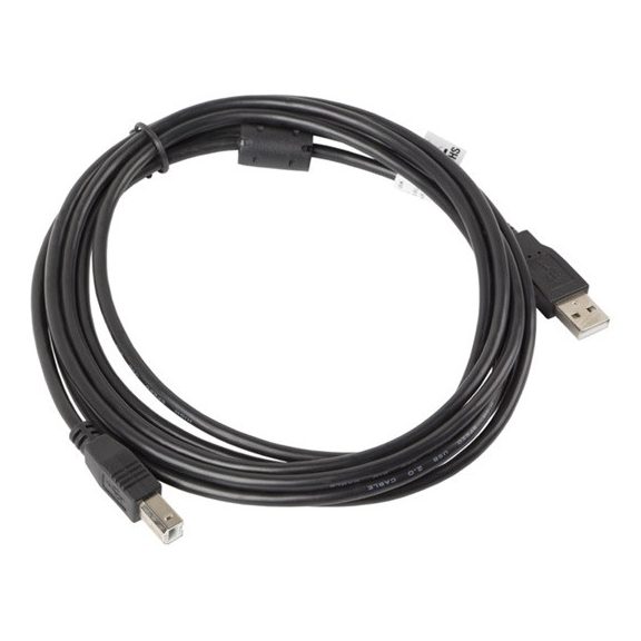 Lanberg USB-A (M)->USB-B (M) 2.0 kábel, 3 m, fekete, ferrit