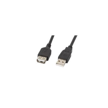 Lanberg USB-A (M/F) 2.0 kábel, 3 m, fekete