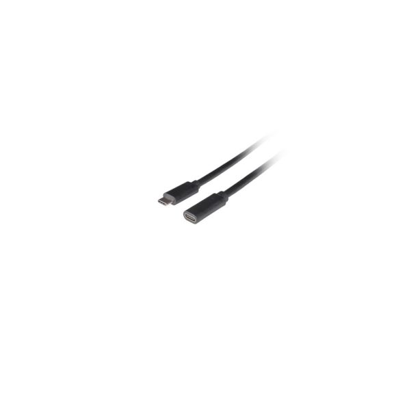 Lanberg USB-C M/F 3.1 kábel, 0,5 m, fekete