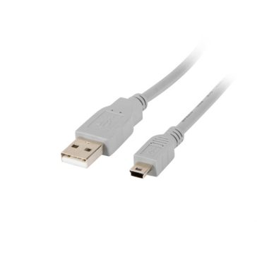   Lanberg USB mini (M)->USB-A (M) 2.0 kábel, 1,8 m, szürke (Canon)