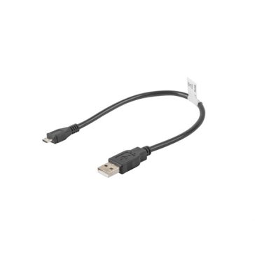   Lanberg USB micro (M)->USB-A (M) 2.0 kábel, 0,3 m, fekete 