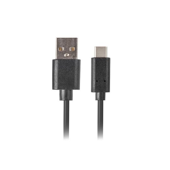 Lanberg USB-C (M)->USB-A (M) 2.0 kábel, 0,5 m, fekete