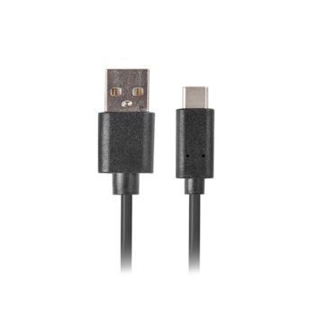   Lanberg USB-C (M)->USB-A (M) 2.0 kábel, 1 m, fekete, QC 3.0