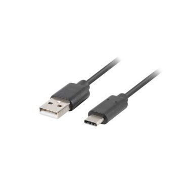   Lanberg USB-C (M)->USB-A (M) 2.0 kábel, 1,8 m, fekete, QC 3.0