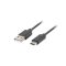 Lanberg USB-C (M)->USB-A (M) 2.0 kábel, 1,8 m, fekete, QC 3.0