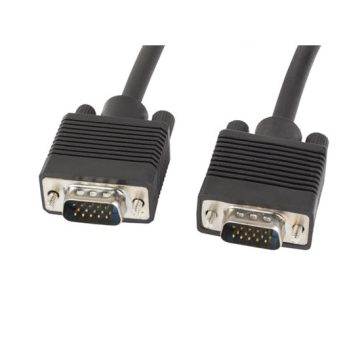   Lanberg VGA M/M duplán árnyékolt ferrit kábel - 5m - fekete