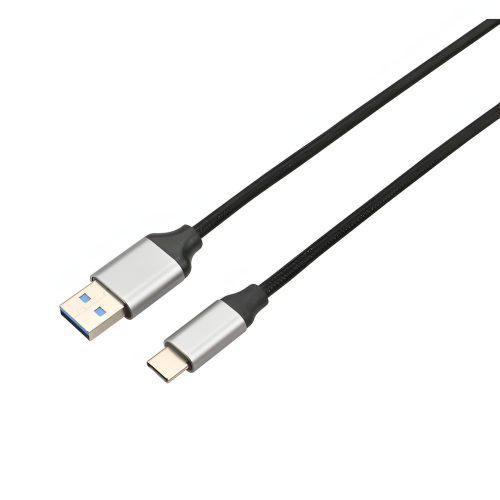 AVAX Steely USB-A - USB Type-C gyorstöltő kábel 1.5 m, 60W, 3A, acélszürke - CB301G