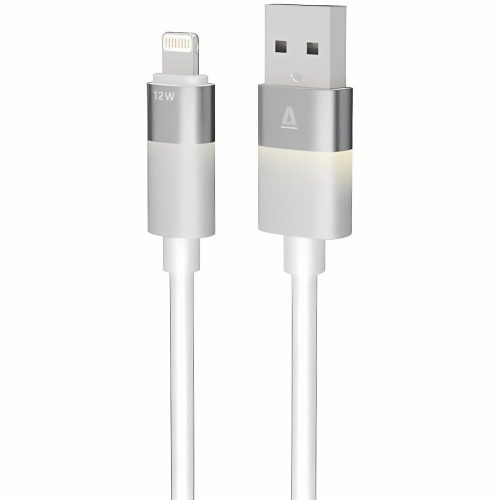 Avax CB310 Glowy fehér USB-A – Lightning töltőkábel LED világítással