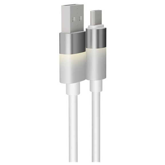 AVAX CB312 GLOWY 18W USB-A - USB-C gyorstöltő kábel, fehér - 1m