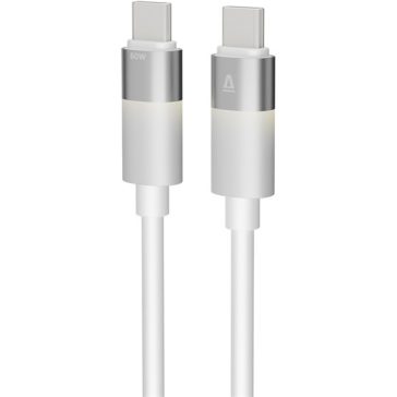AVAX CB316 GLOWY 60W USB-C gyorstöltő kábel, fehér - 1m