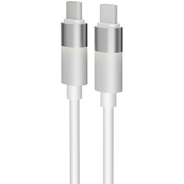 AVAX CB316 GLOWY 60W USB-C gyorstöltő kábel, fehér - 1m