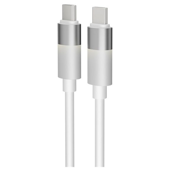 AVAX CB316 GLOWY 60W USB-C gyorstöltő kábel, fehér - 1m