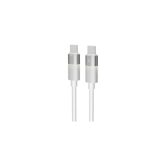 AVAX CB316 GLOWY 60W USB-C gyorstöltő kábel, fehér - 1m
