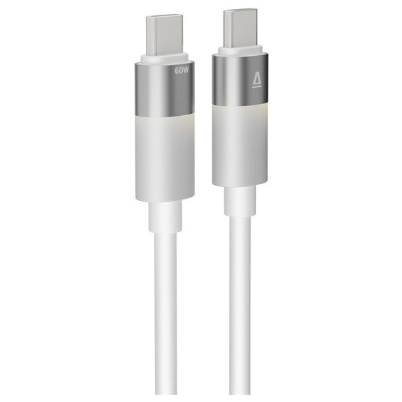 AVAX CB317 GLOWY 60W USB-C gyorstöltő kábel, fehér - 2m