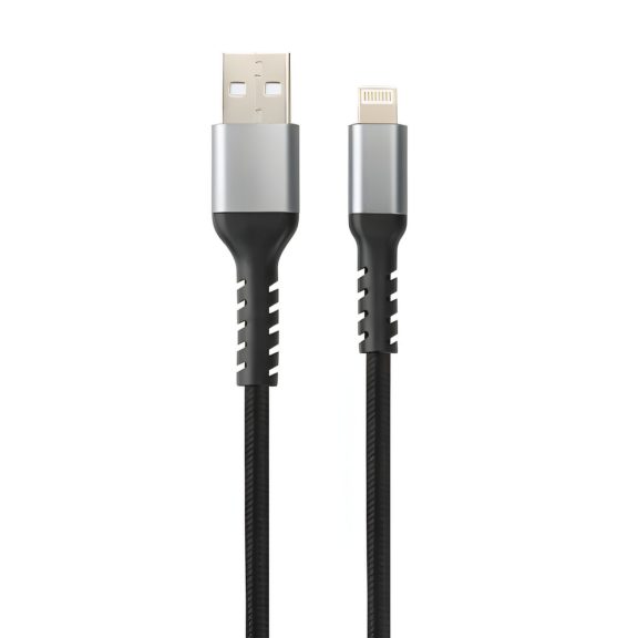 AVAX Steely USB-A - Lightning gyorstöltő kábel, 1.5m, 20 W, acélszürke - CB401G