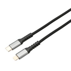   AVAX Steely USB Type-C - Lightning gyorstöltő kábel, 1.5m, 27W, acélszürke - CB402G