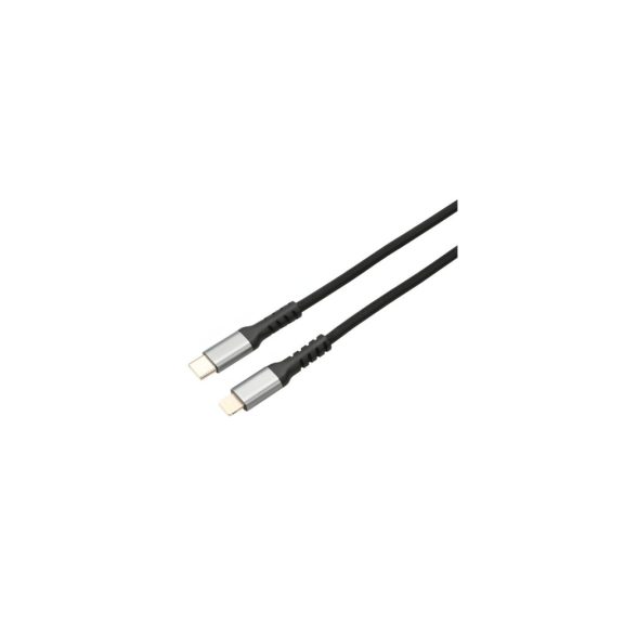 AVAX Steely USB Type-C - Lightning gyorstöltő kábel, 1.5m, 27W, acélszürke - CB402G