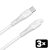AVAX CB4308 3x 27W USBC-Lightning gyorstöltő szilikon kábel szett, fehér - 1,5m
