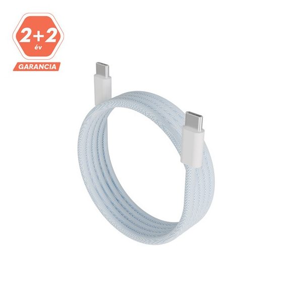 AVAX CB610LB MAGNETY 100W USB C mágneses gyorstöltő kábel, fonott, világoskék - 1m