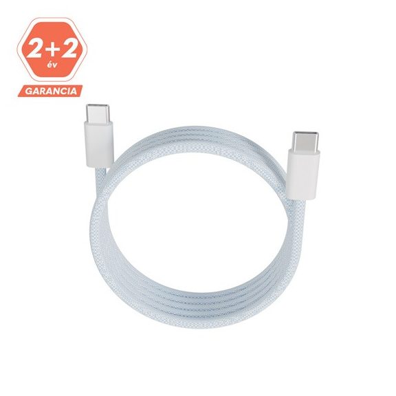 AVAX CB610LB MAGNETY 100W USB C mágneses gyorstöltő kábel, fonott, világoskék - 1m