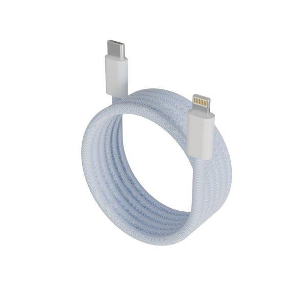 Avax Magnety USB-C to Lightning kábel 1m, 27W gyorstöltő, fonott világoskék