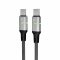 AVAX CB632 Steely LED 60W USB-C gyorstöltő kábel fonott fekete kivitelben.