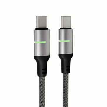 AVAX CB632 Steely LED 60W USB-C gyorstöltő kábel fonott fekete kivitelben.