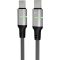 AVAX CB634 STEELY LED 60W USB-C gyorstöltő kábel, fonott, fekete - 3m