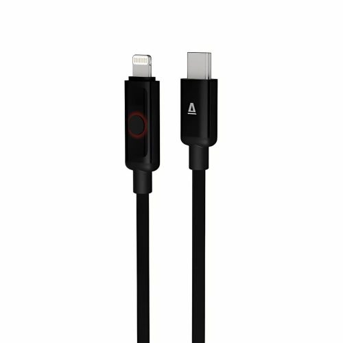 AVAX CB651 PULSEY USB-C - Lightning gyorstöltő kábel, 27W, fonott, 1.0m, szürke