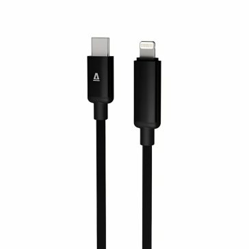   AVAX CB651 PULSEY USB-C - Lightning gyorstöltő kábel, 27W, fonott, 1.0m, szürke