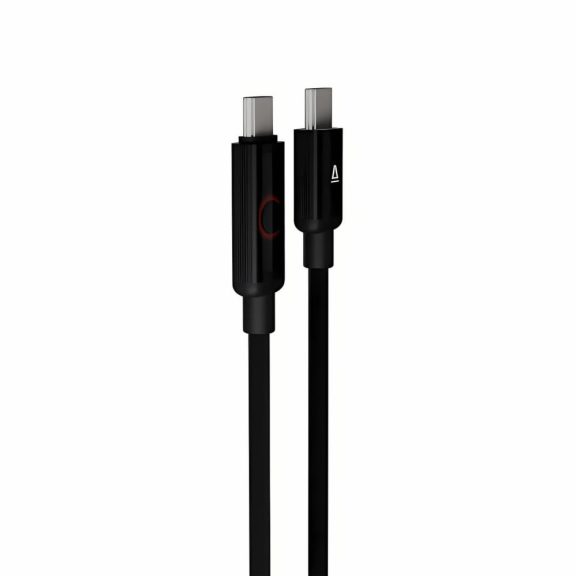AVAX CB653 PULSEY 60W USB-C - USB-C gyorstöltő kábel fonott kivitelben, szürke színben, 0.5m hosszúságban