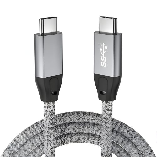 AVAX Thunder USB3.2 Type-C gyorstöltő kábel 1.0 m, 100W, 10Gbps, viharszürke - CB901