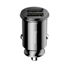 Baseus Grain autóstöltő 3,1 A, 2×USB Type-A, fekete