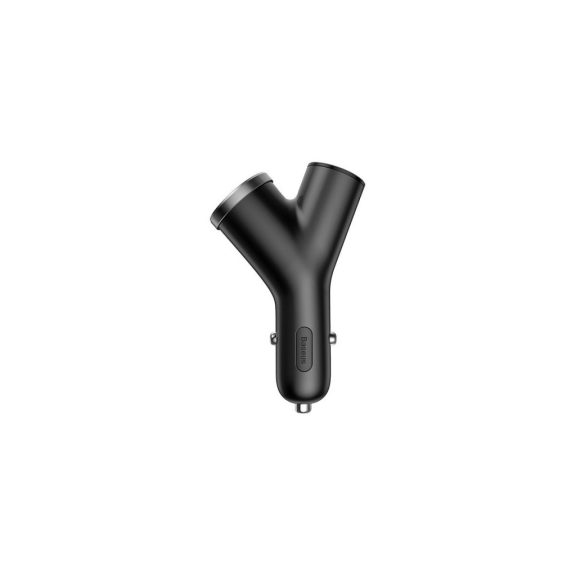 Baseus Y Type autóstöltő 17W, 2×USB Type-A + szivargyújtó kimenet, fekete