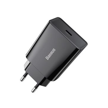   Baseus Speed Mini hálózati gyorstöltő 20W, USB Type-C, fekete