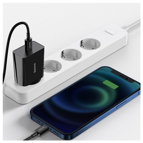 Baseus Speed Mini hálózati gyorstöltő 20W, USB Type-C, fekete