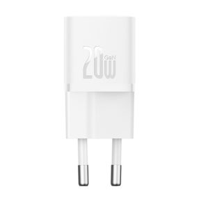   Baseus GaN5 Mini hálózati gyorstöltő 20W, USB Type-C, fehér